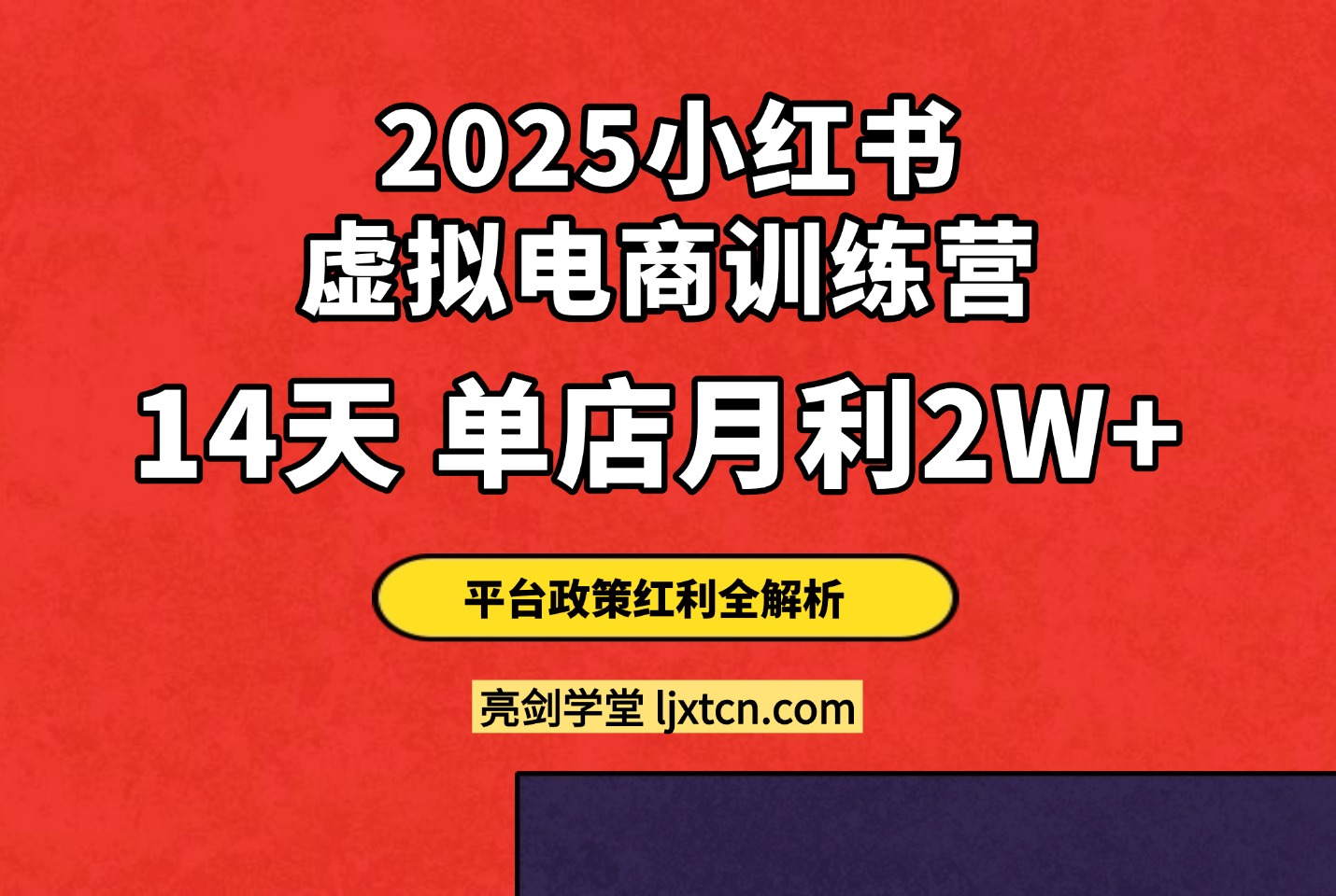 2025小红书虚拟电商训练营：14天单店月利2W+，平台政策红利全解析​-众狼学堂