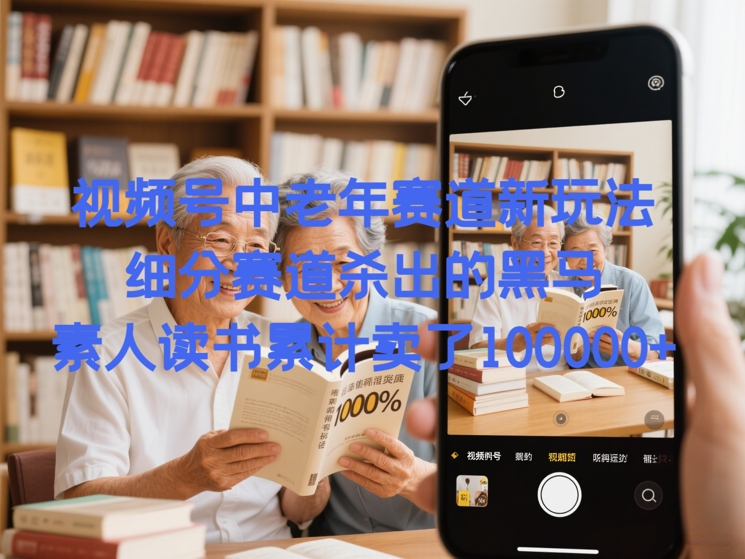 视频号中老年赛道新玩法，细分赛道杀出的黑马，素人读书累计卖了100000+-众狼学堂