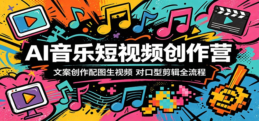 AI音乐短视频创作营：文案创作配图生视频，对口型剪辑全流程-众狼学堂