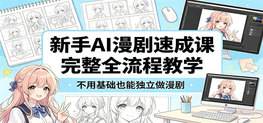 新手AI漫剧速成课：完整全流程教学，不用基础也能独立做漫剧-众狼学堂