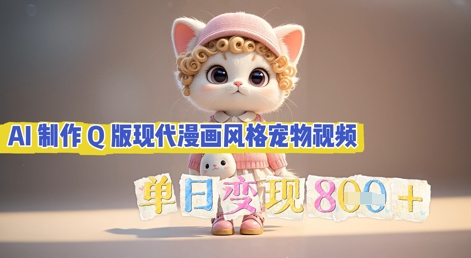 AI制作Q版现代漫画风格宠物视频，单日变现几张-众狼学堂