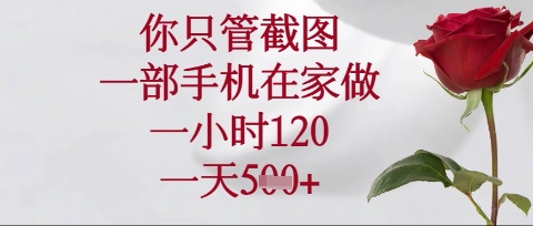 你只管截图，一部手机在家操作，一小时120.一天5张【揭秘】-众狼学堂